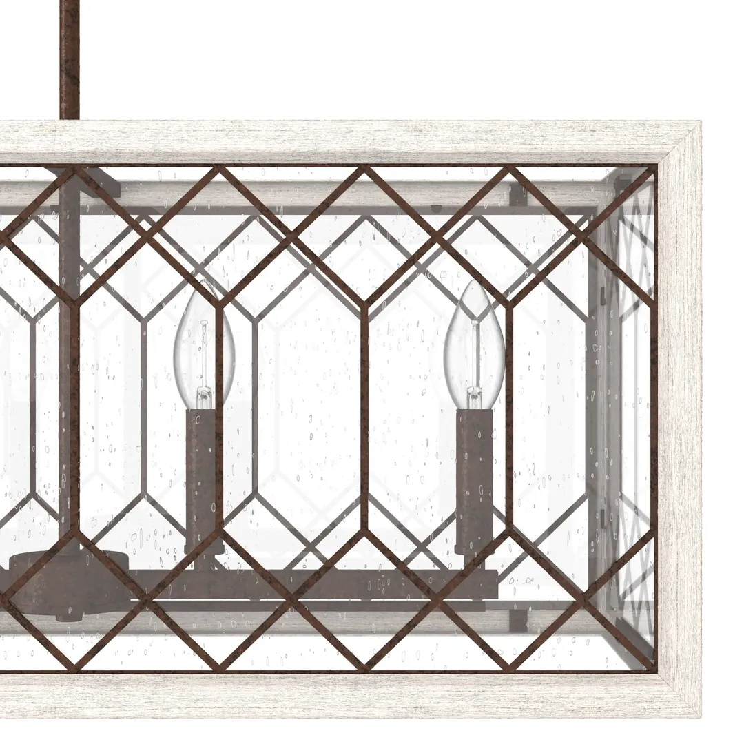 Hunter Chevron 8-Light Distressed Brown Modern/Contemporary Led Chandelier, photo 7 of 11