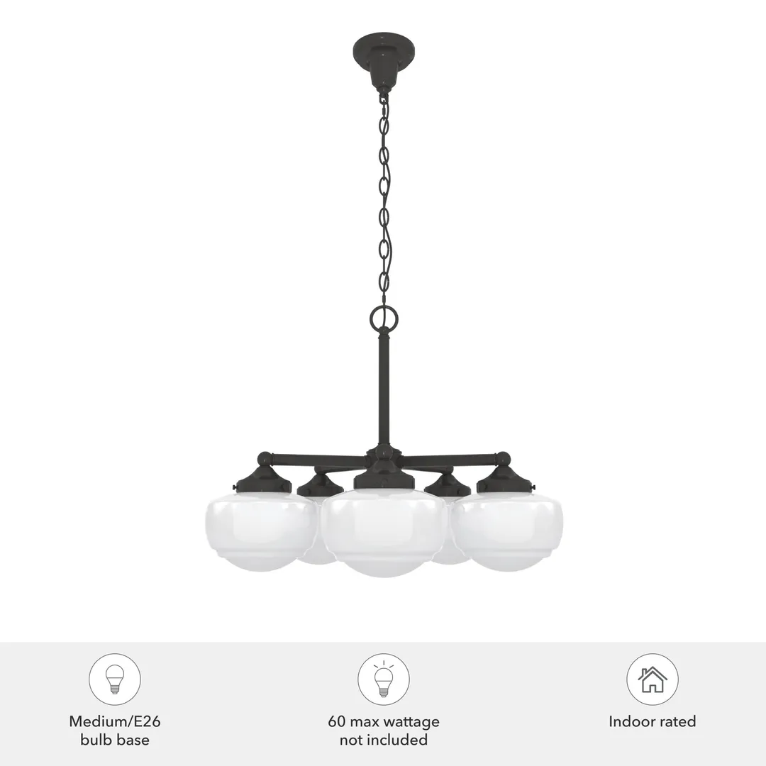 Hunter Saddle Creek 5-Light Satin Bronze Transitional Led Chandelier, photo 5 of 9