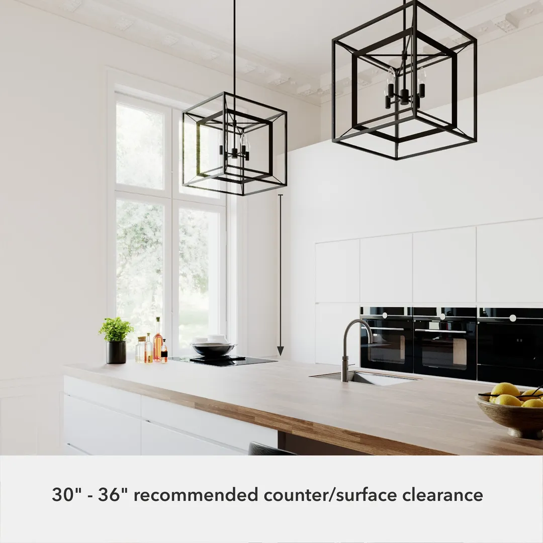 Hunter Doherty 4-Light Matte Black Modern/Contemporary Led Bare Bulb Chandelier, photo 6 of 9