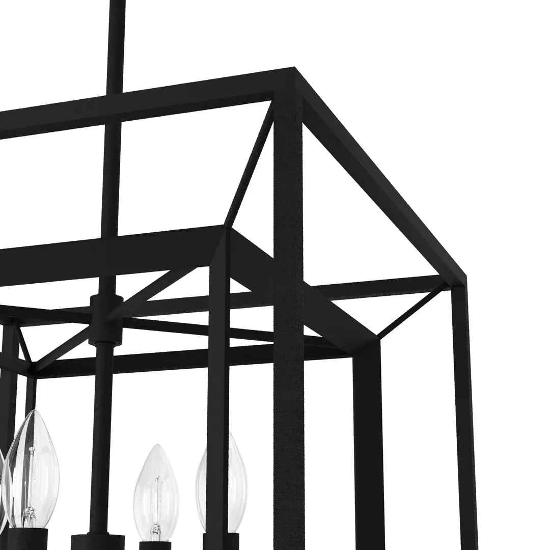 Hunter Doherty 4-Light Matte Black Modern/Contemporary Led Bare Bulb Chandelier, photo 7 of 9