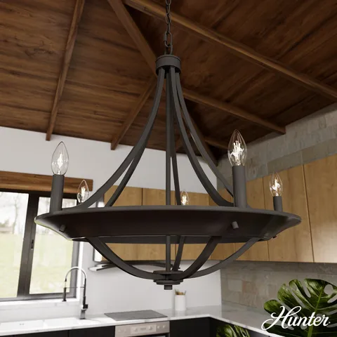 5-Light Satin Bronze LED Chandelier