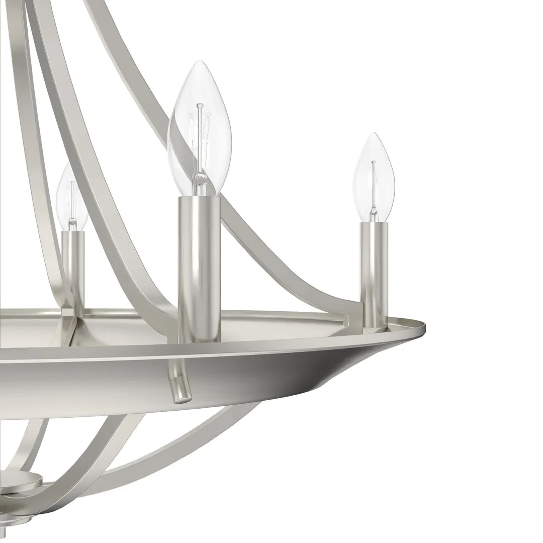 Hunter Perch Point 5-Light Brushed Nickel Transitional Led Chandelier, photo 7 of 9