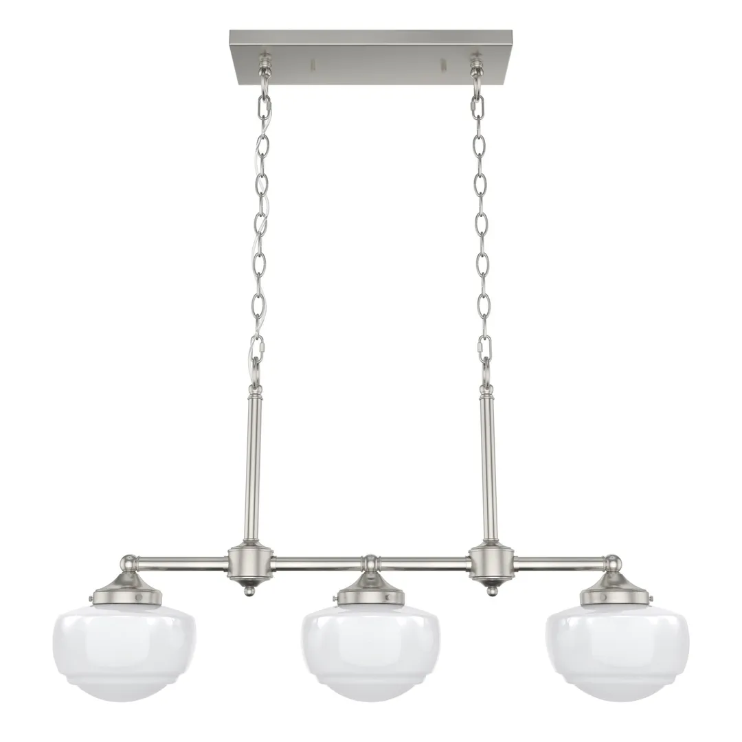 Hunter Saddle Creek 3-Light Brushed Nickel Transitional Led Chandelier, photo 2 of 11