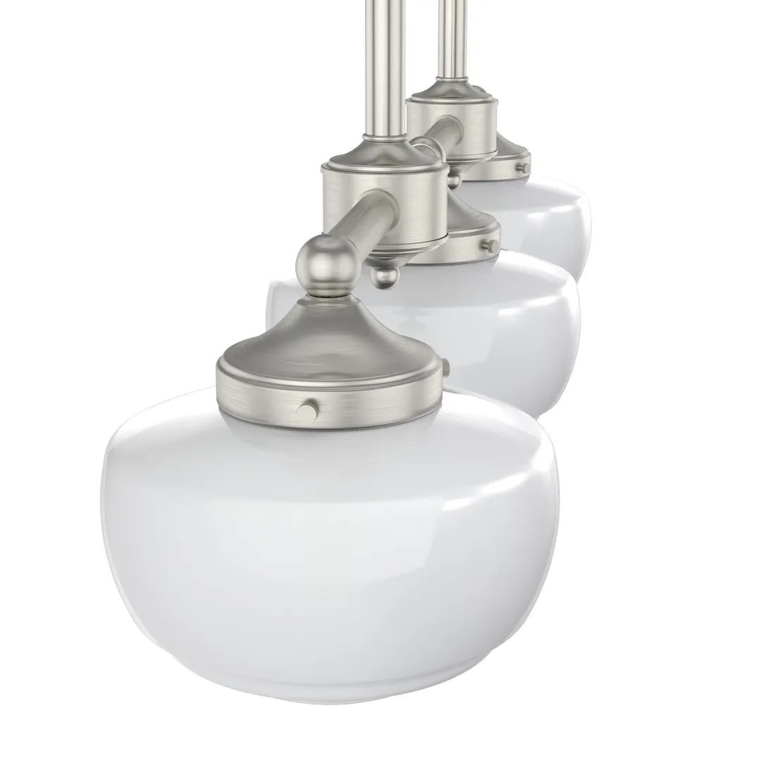 Hunter Saddle Creek 3-Light Brushed Nickel Transitional Led Chandelier, photo 8 of 11