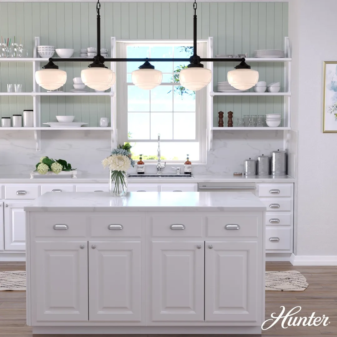 Hunter Saddle Creek 7-Light Satin Bronze Transitional Led Chandelier, photo 3 of 11