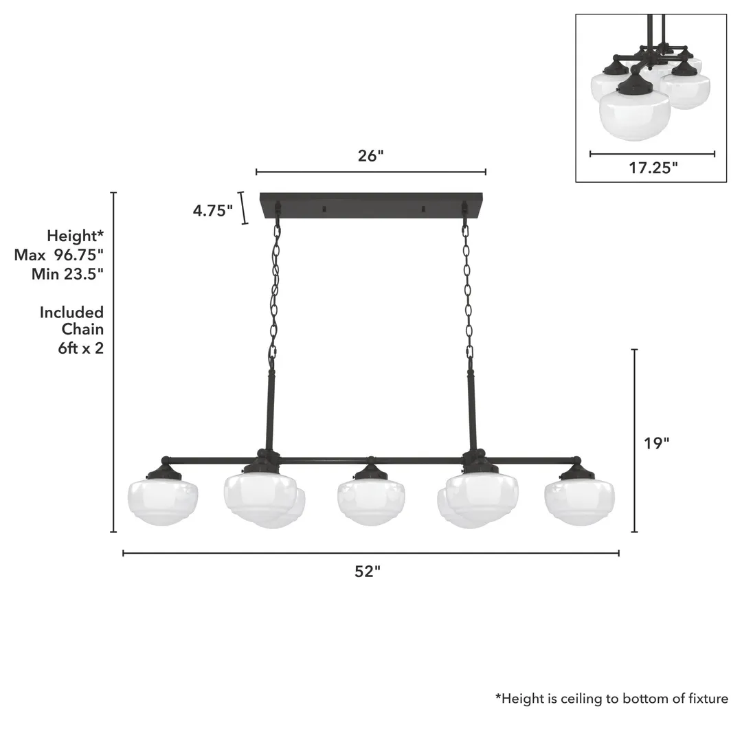 Hunter Saddle Creek 7-Light Satin Bronze Transitional Led Chandelier, photo 4 of 11