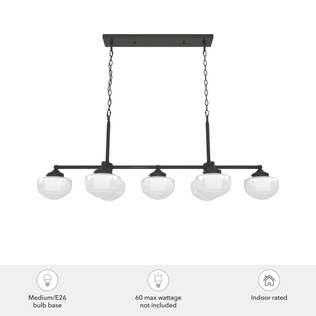 Hunter Saddle Creek 7-Light Satin Bronze Transitional Led Chandelier, photo 5 of 11