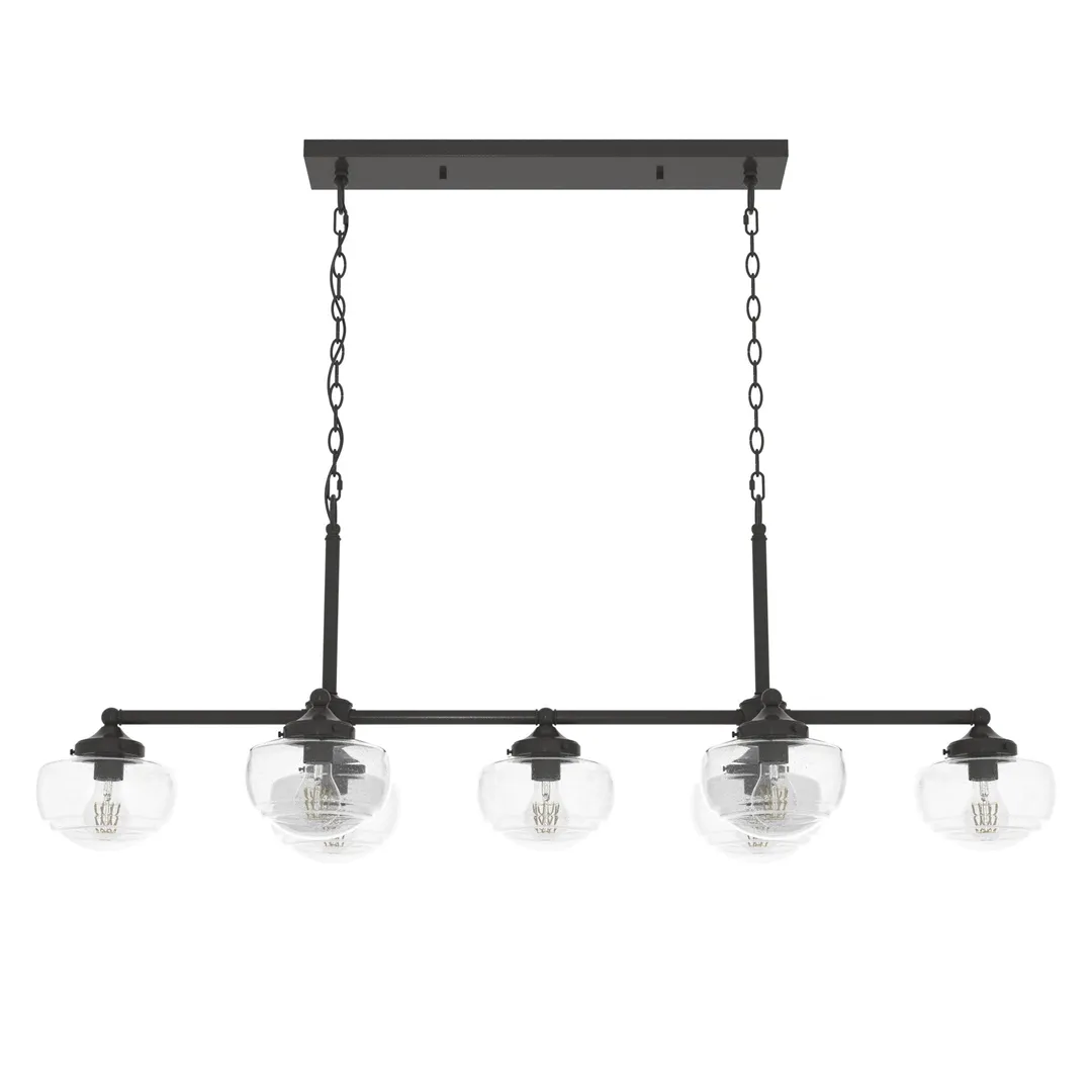 Hunter Saddle Creek 7-Light Satin Bronze Transitional Led Chandelier, photo 2 of 11