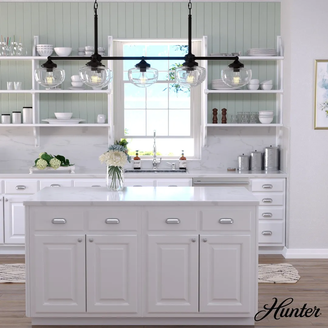 Hunter Saddle Creek 7-Light Satin Bronze Transitional Led Chandelier, photo 3 of 11