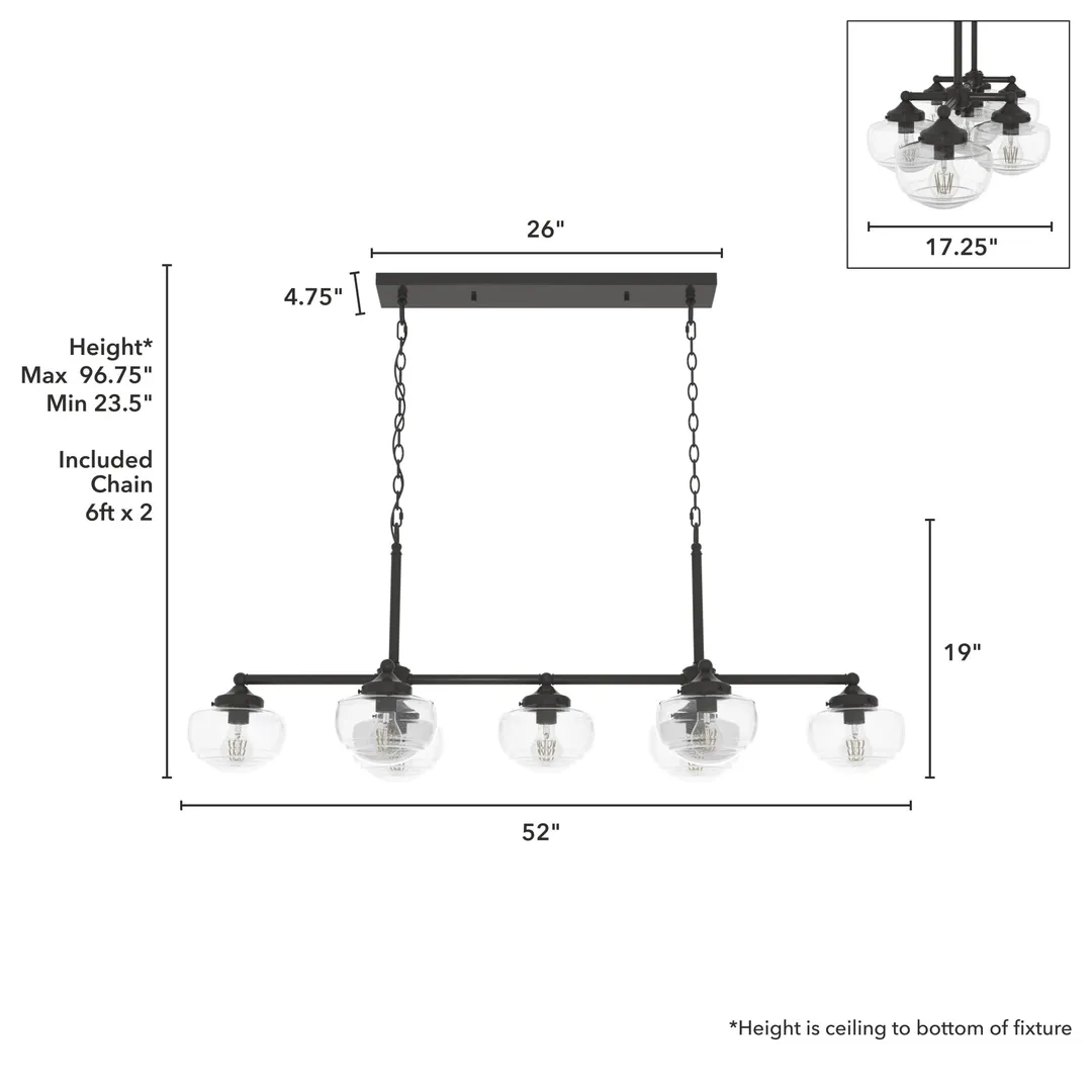 Hunter Saddle Creek 7-Light Satin Bronze Transitional Led Chandelier, photo 4 of 11