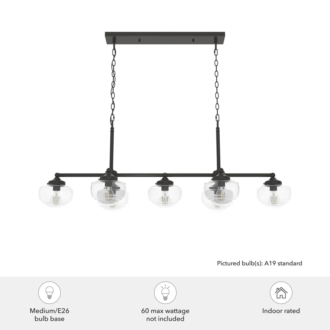 Hunter Saddle Creek 7-Light Satin Bronze Transitional Led Chandelier, photo 5 of 11