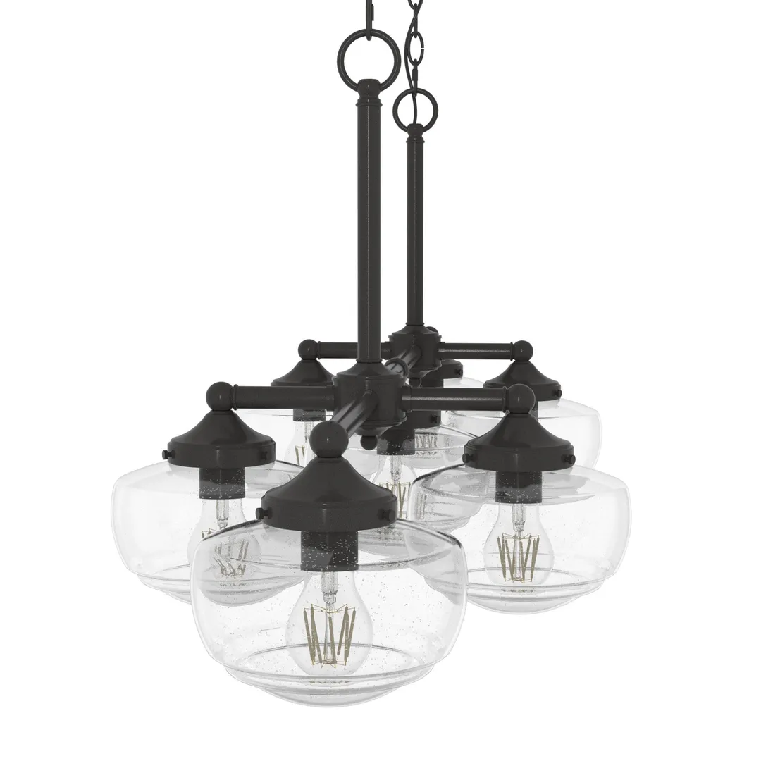 Hunter Saddle Creek 7-Light Satin Bronze Transitional Led Chandelier, photo 8 of 11