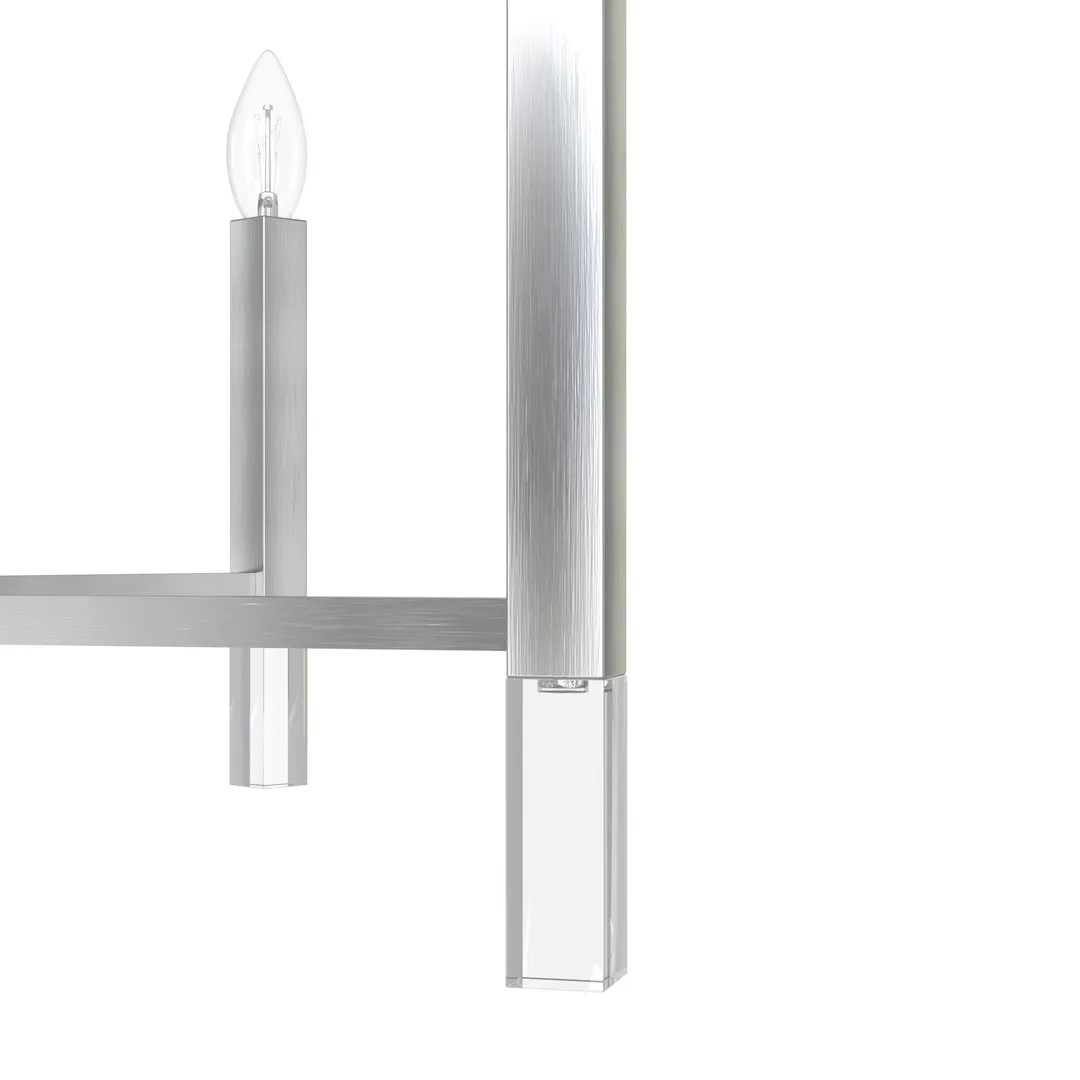 Hunter Sunjai 9-Light Brushed Nickel Modern/Contemporary Led Bare Bulb Chandelier, photo 8 of 10