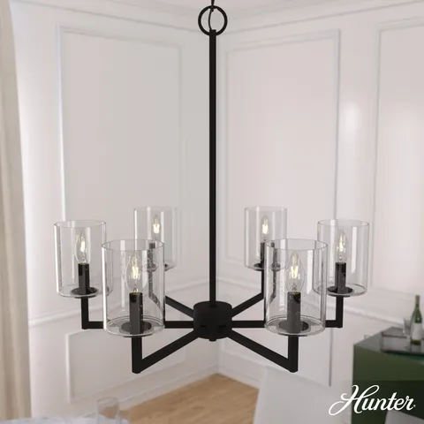 Kerrison 6-Light Satin Black LED Chandelier