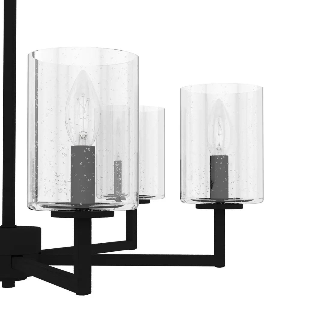 Hunter Kerrison 6-Light Satin Black Transitional Led Chandelier, photo 7 of 9