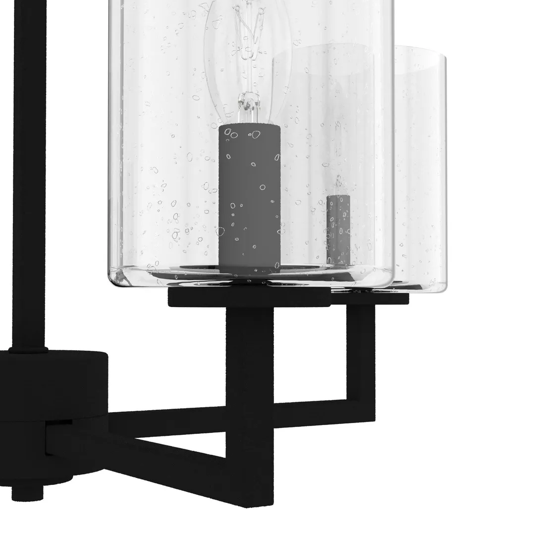 Hunter Kerrison 4-Light Satin Black Transitional Led Chandelier, photo 7 of 9