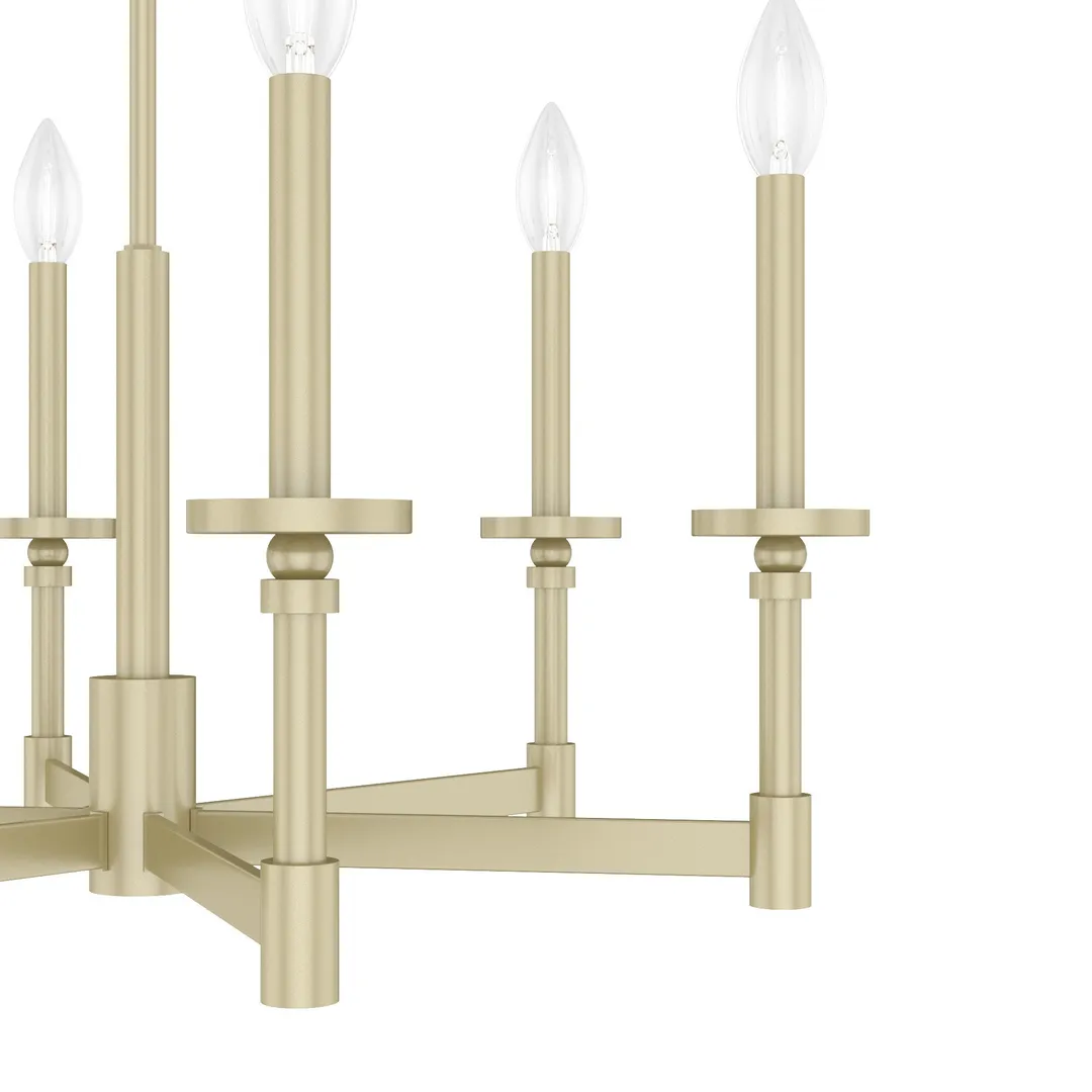 Hunter Briargrove 6-Light Satin Traditional Led Chandelier, photo 7 of 9