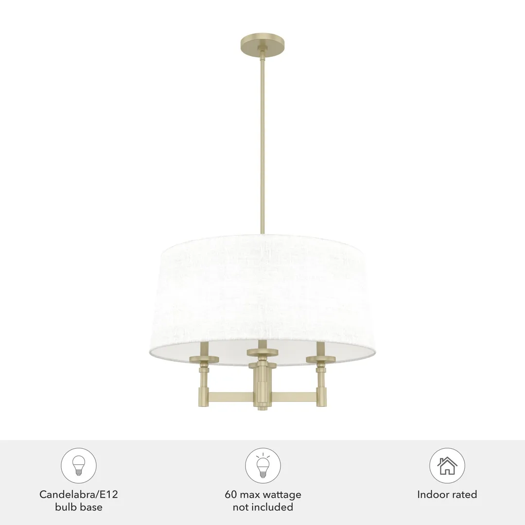 Hunter Briargrove 4-Light Satin Transitional Led Chandelier, photo 5 of 9