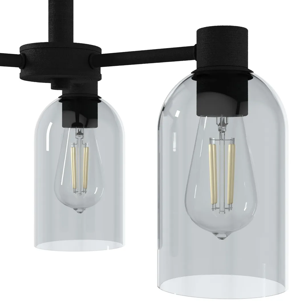 Hunter Lochemeade 3-Light Matte Black Modern/Contemporary Led Crystal Chandelier, photo 7 of 10