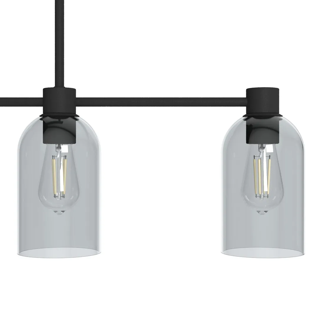 Hunter Lochemeade 4-Light Matte Black Modern/Contemporary Led Crystal Chandelier, photo 7 of 12