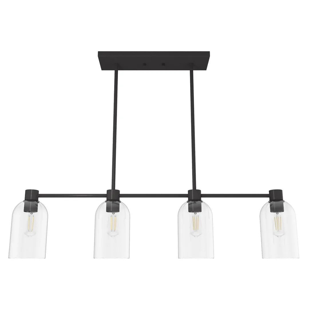 Hunter Lochemeade 4-Light Matte Bronze Modern/Contemporary Led Crystal Chandelier, photo 2 of 11