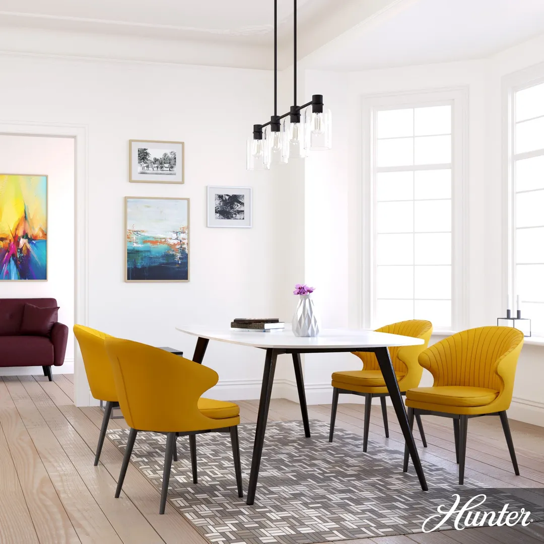 Hunter Lochemeade 4-Light Matte Bronze Modern/Contemporary Led Crystal Chandelier, photo 3 of 11