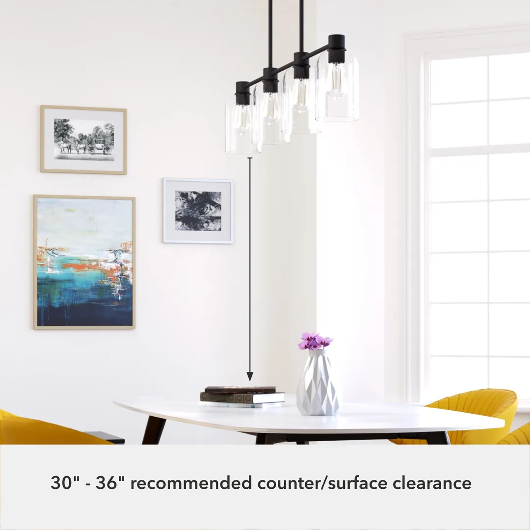 Hunter Lochemeade 4-Light Matte Bronze Modern/Contemporary Led Crystal Chandelier, photo 6 of 11