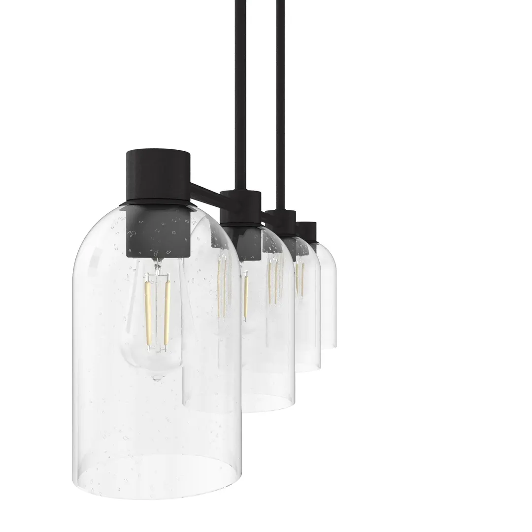 Hunter Lochemeade 4-Light Matte Bronze Modern/Contemporary Led Crystal Chandelier, photo 8 of 11