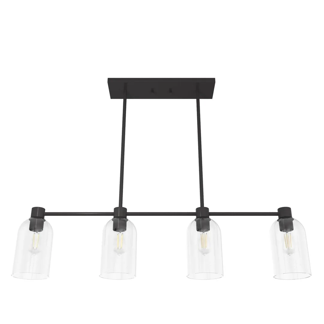 Hunter Lochemeade 4-Light Matte Bronze Modern/Contemporary Led Crystal Chandelier, photo 9 of 11