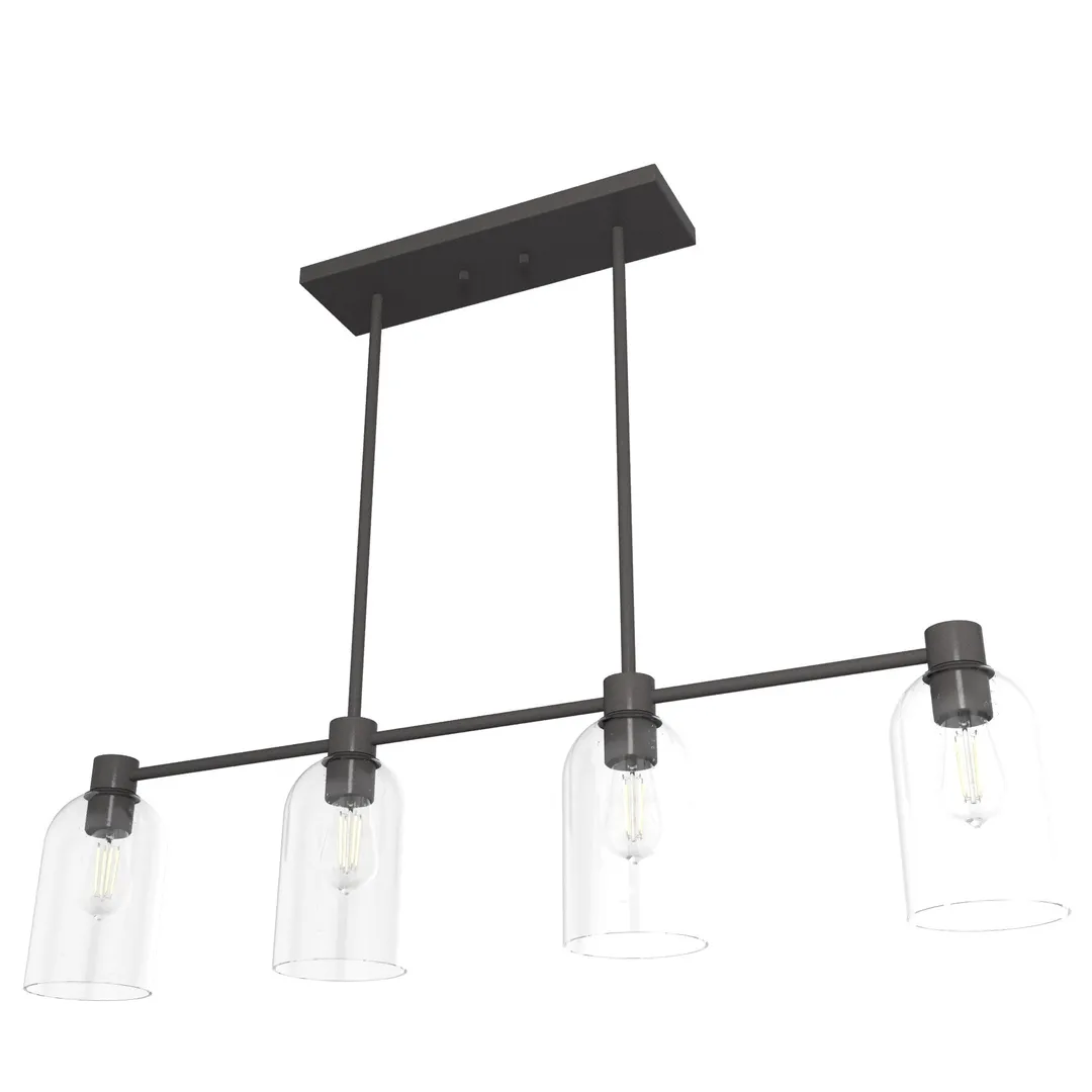 Hunter Lochemeade 4-Light Matte Bronze Modern/Contemporary Led Crystal Chandelier, photo 10 of 11