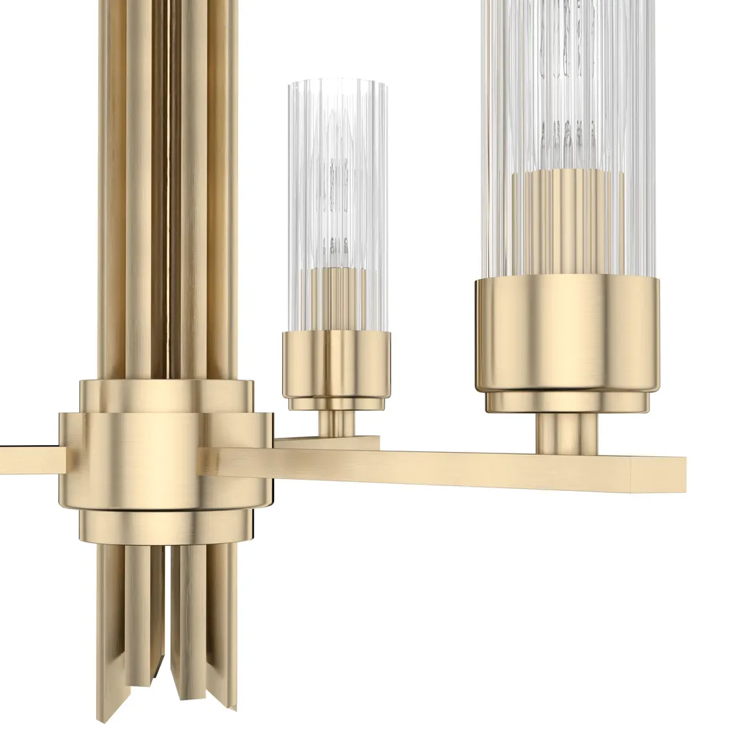 Hunter Gatz 3-Light Satin Gold Modern/Contemporary Led Chandelier, photo 7 of 8