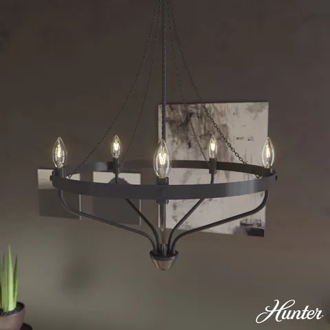 Merlin 5-Light Satin Bronze Industrial Chandelier