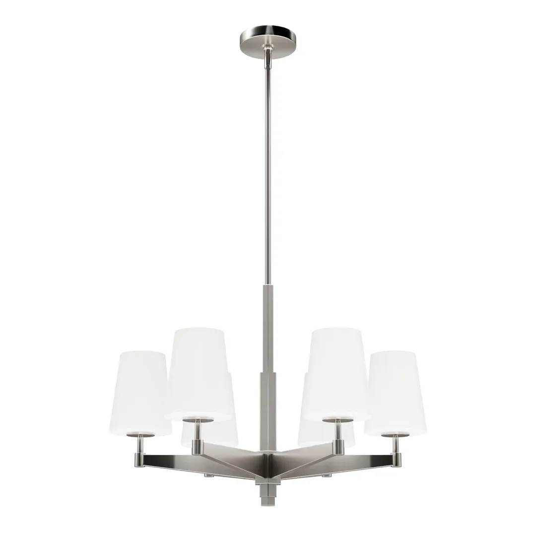 Hunter Nolita 6-Light Brushed Nickel Modern/Contemporary Led Chandelier, photo 2 of 9