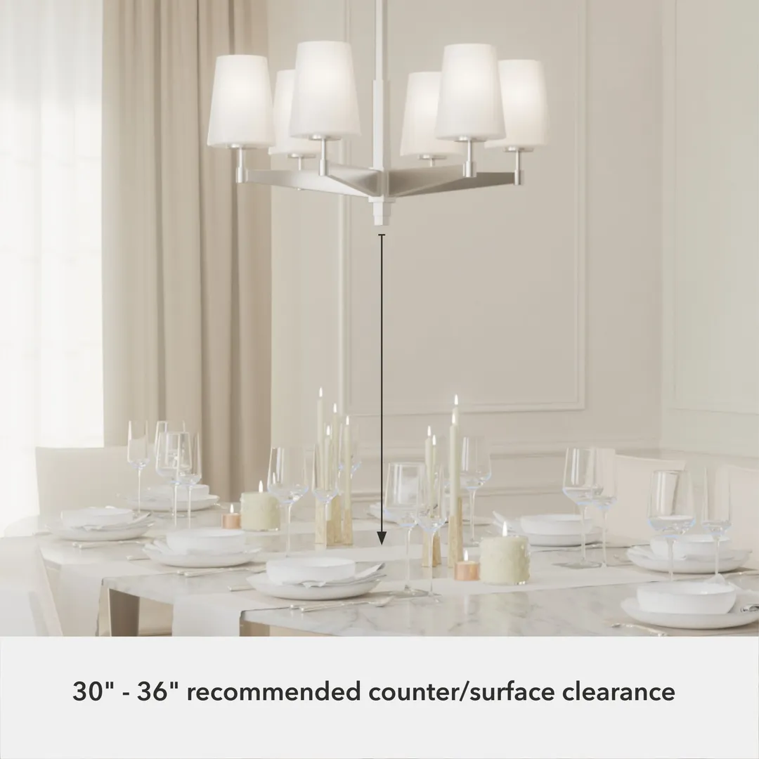 Hunter Nolita 6-Light Brushed Nickel Modern/Contemporary Led Chandelier, photo 6 of 9