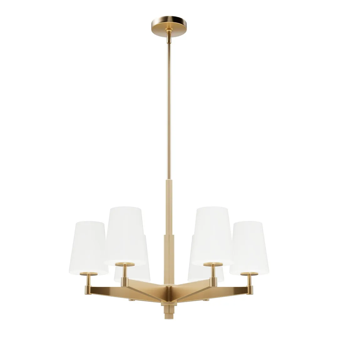Hunter Nolita 6-Light Satin Gold Modern/Contemporary Led Chandelier, photo 2 of 9