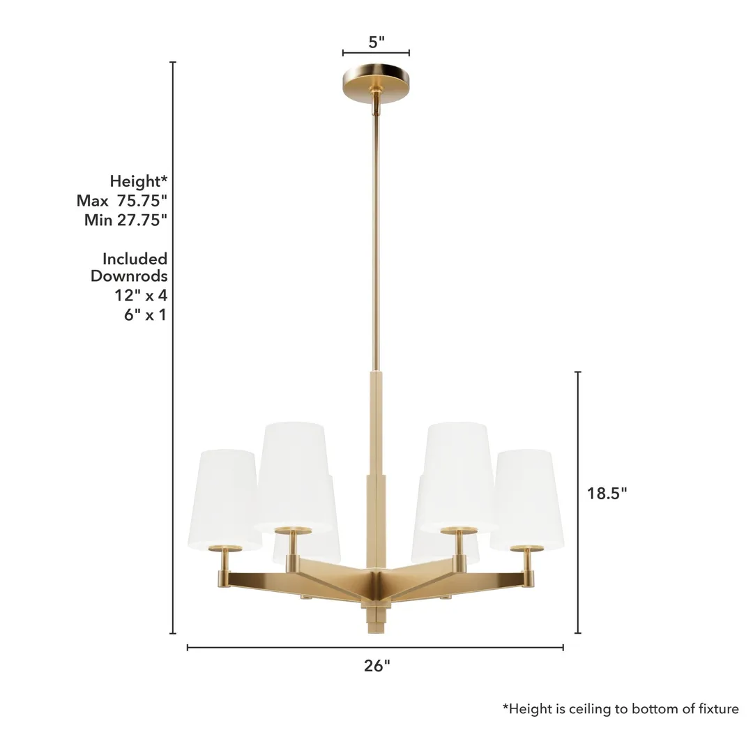 Hunter Nolita 6-Light Satin Gold Modern/Contemporary Led Chandelier, photo 4 of 9