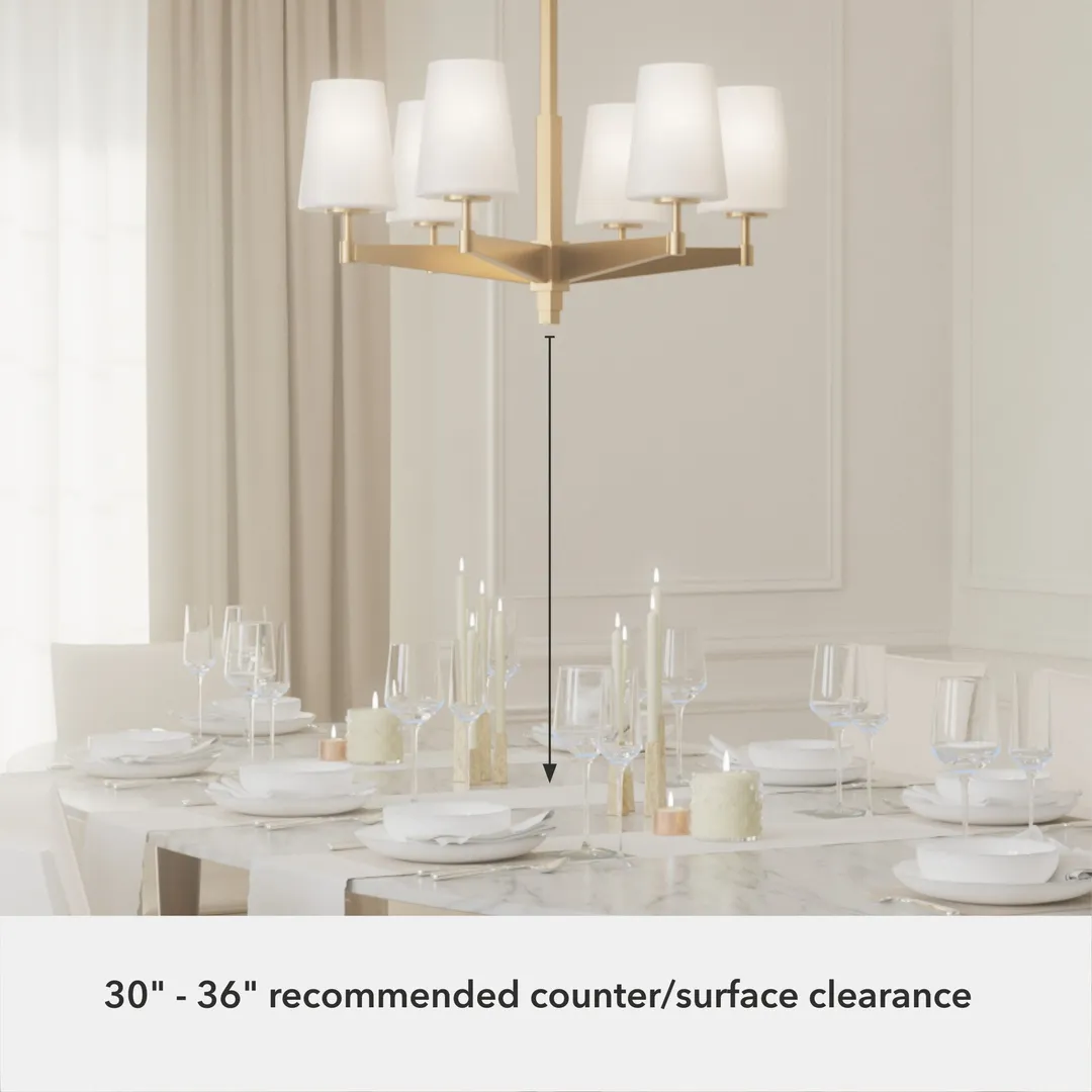 Hunter Nolita 6-Light Satin Gold Modern/Contemporary Led Chandelier, photo 6 of 9