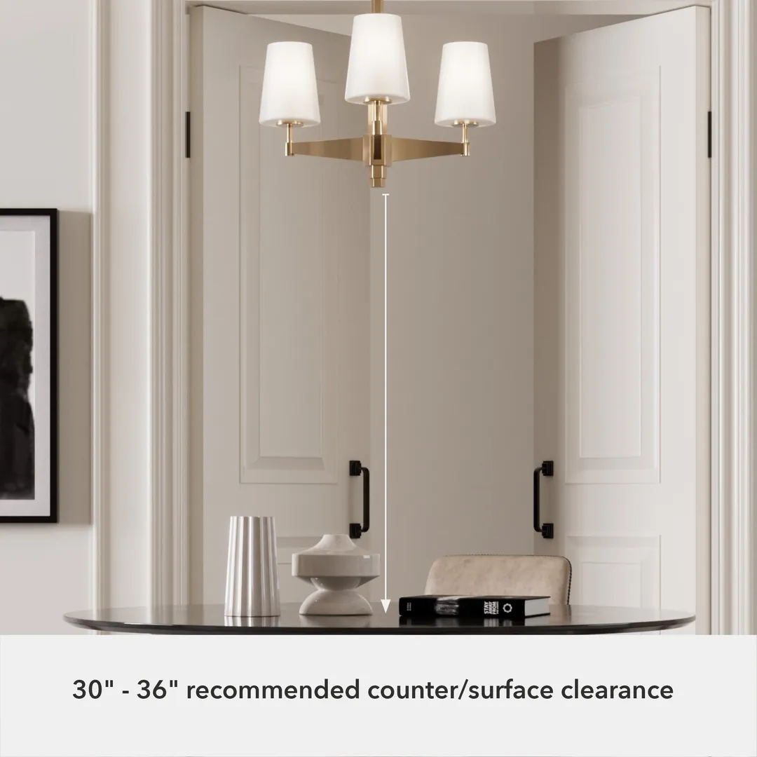 Hunter Nolita 4-Light Satin Gold Modern/Contemporary Led Chandelier, photo 6 of 9