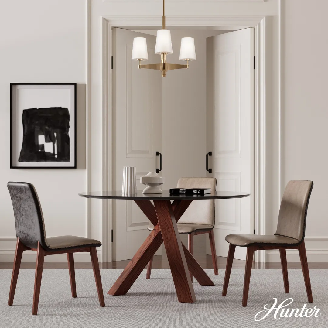 Hunter Nolita 4-Light Satin Gold Modern/Contemporary Led Chandelier, photo 3 of 9