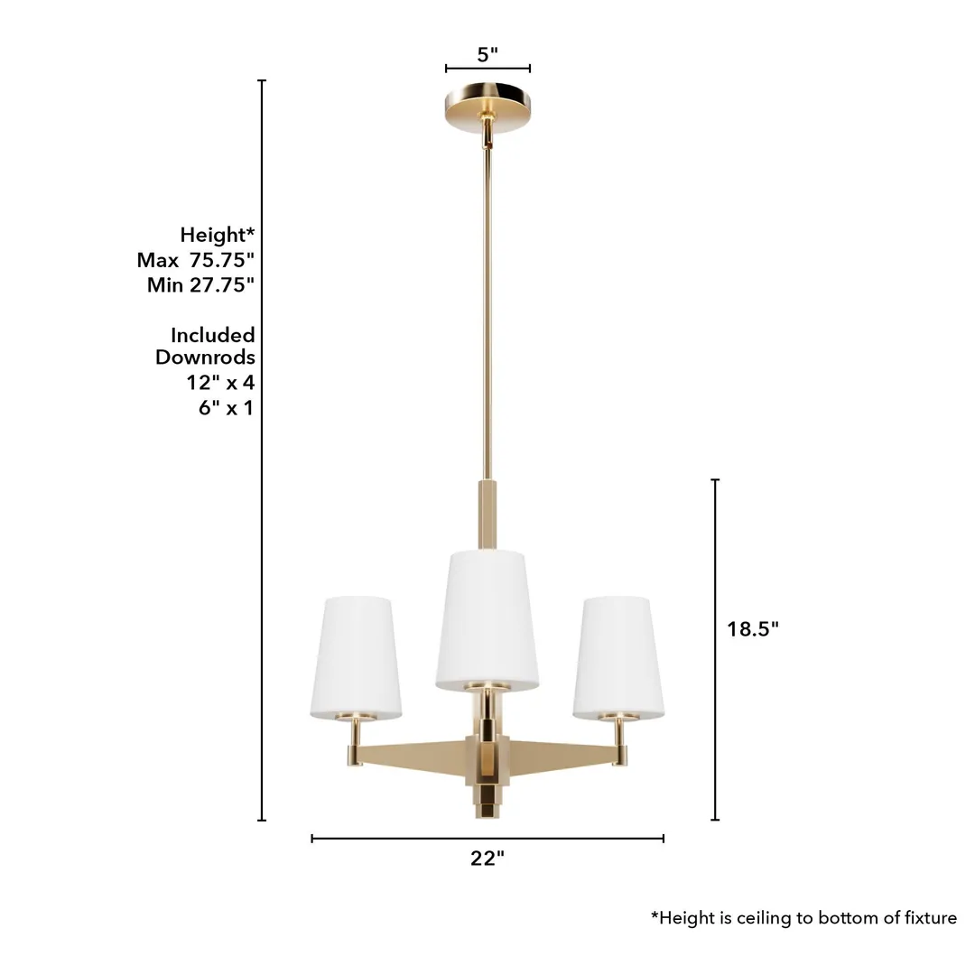Hunter Nolita 4-Light Satin Gold Modern/Contemporary Led Chandelier, photo 4 of 9