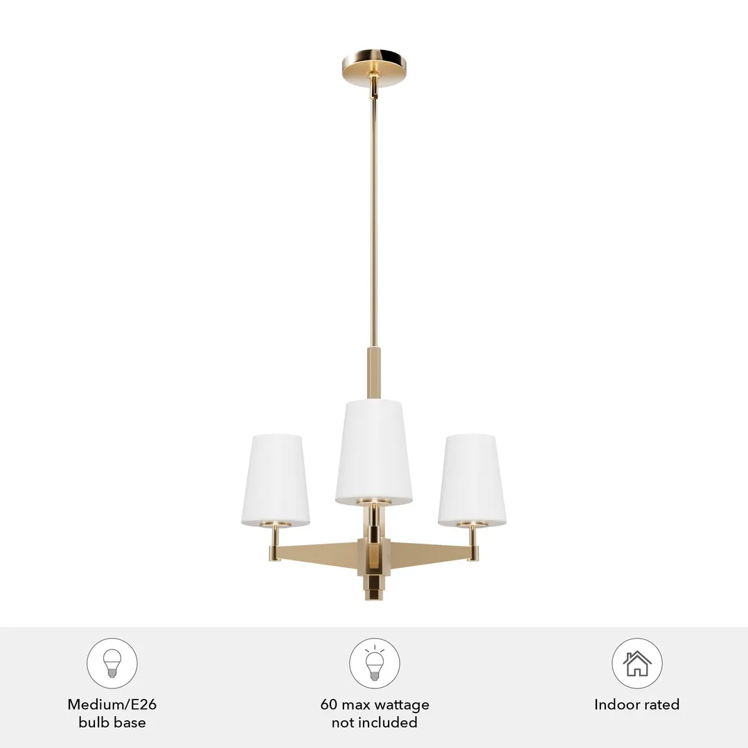 Hunter Nolita 4-Light Satin Gold Modern/Contemporary Led Chandelier, photo 5 of 9
