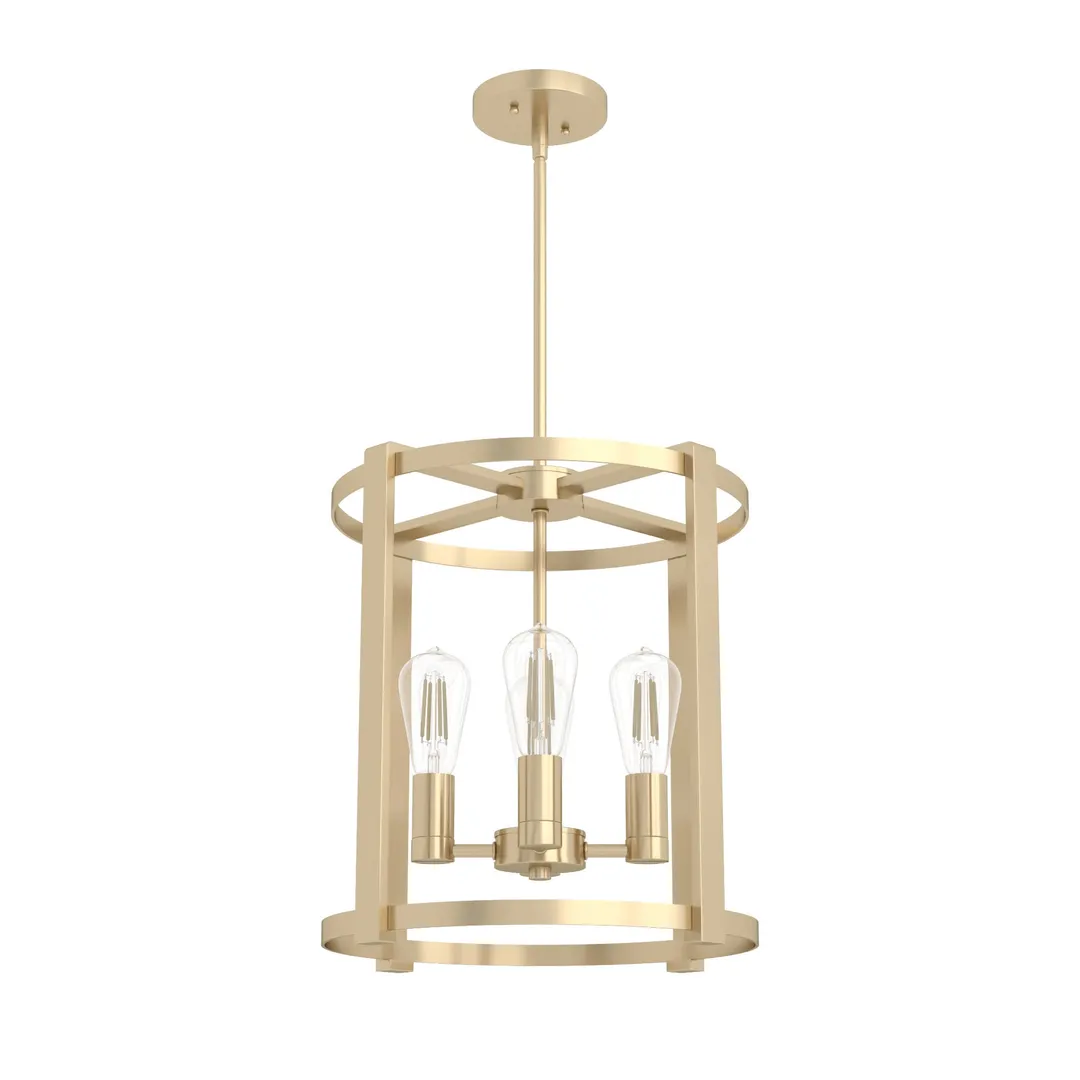 Hunter Astwood 4-Light Matte Gold Modern/Contemporary Led Bare Bulb Chandelier, photo 2 of 10