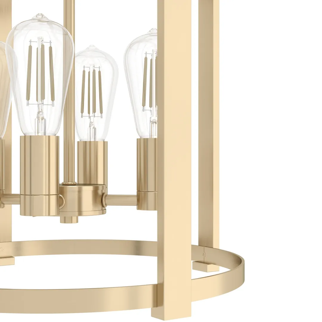 Hunter Astwood 4-Light Matte Gold Modern/Contemporary Led Bare Bulb Chandelier, photo 7 of 10