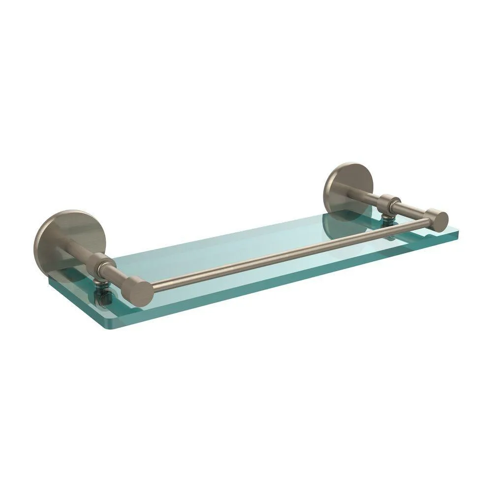 Allied Brass 16 in. L x 3 in. H x 5 in. W Clear Glass Bathroom Shelf with Gallery Rail in Oil Rubbed Bronze, photo 5 of 17