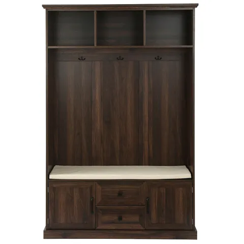 Coastal 47.2-in Brown Wood Hall Tree