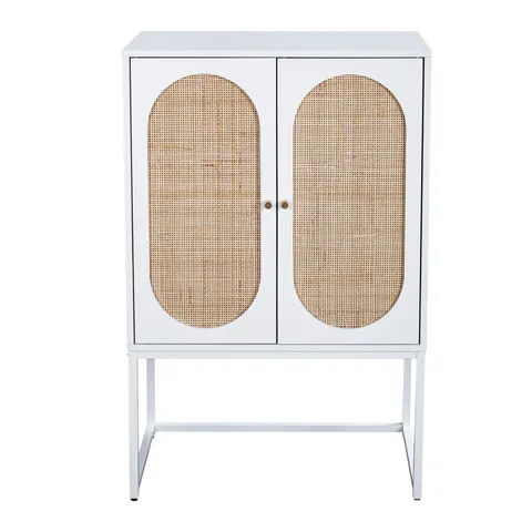 Traditional White Wood Accent Chest with 2 Doors