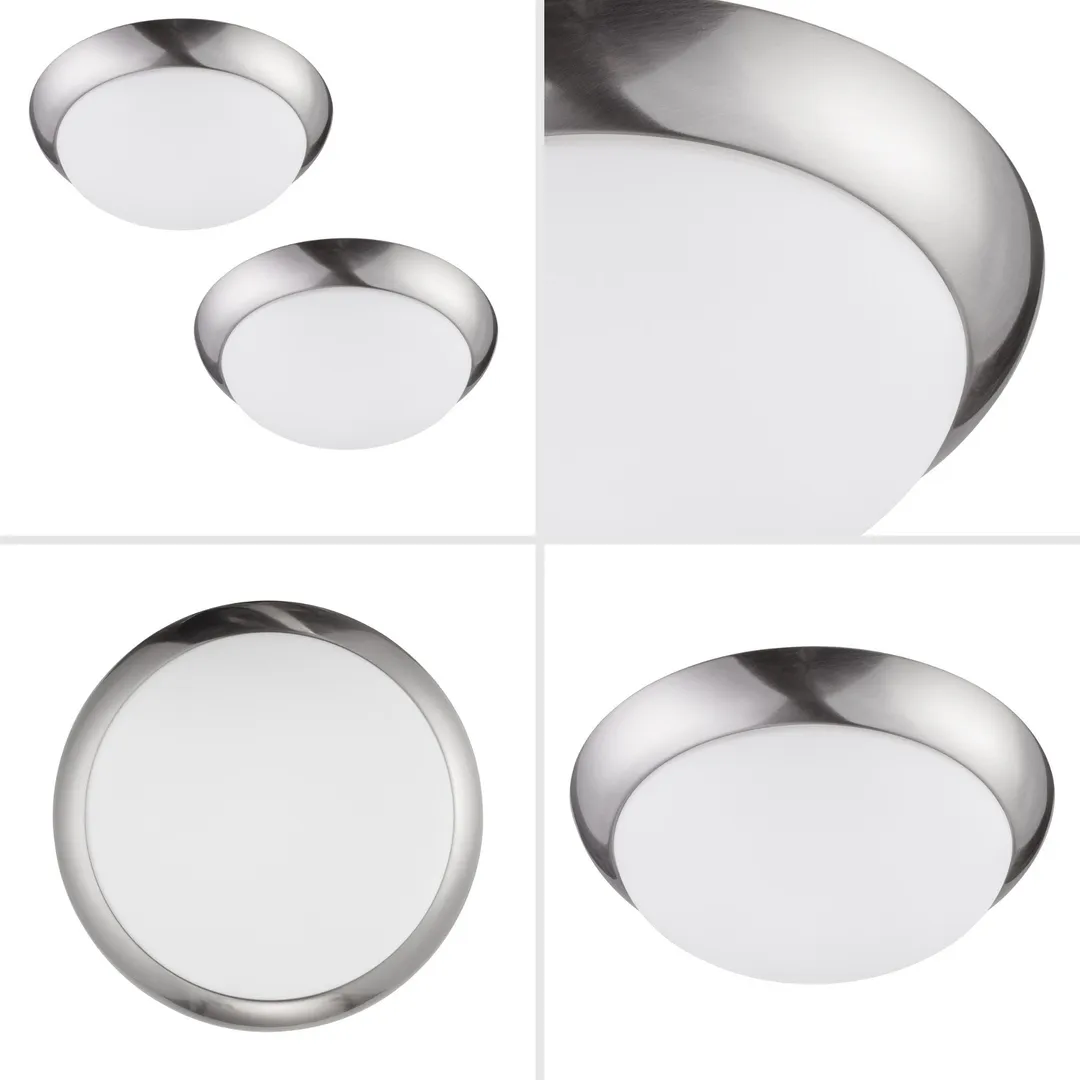 Project Source 2-Pack 11-in Brushed Nickel Integrated LED Flush Mount Ceiling Light, 3000K, 1400 Lumens, photo 8 of 11