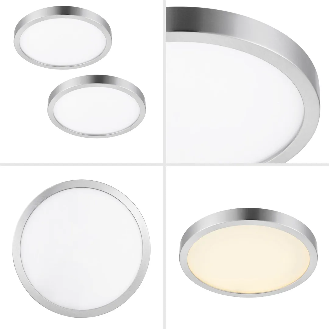 Project Source 2-Pack 12-in Brushed Nickel Transitional Integrated LED Flush Mount Light, 3000K, Dimmable, photo 8 of 12