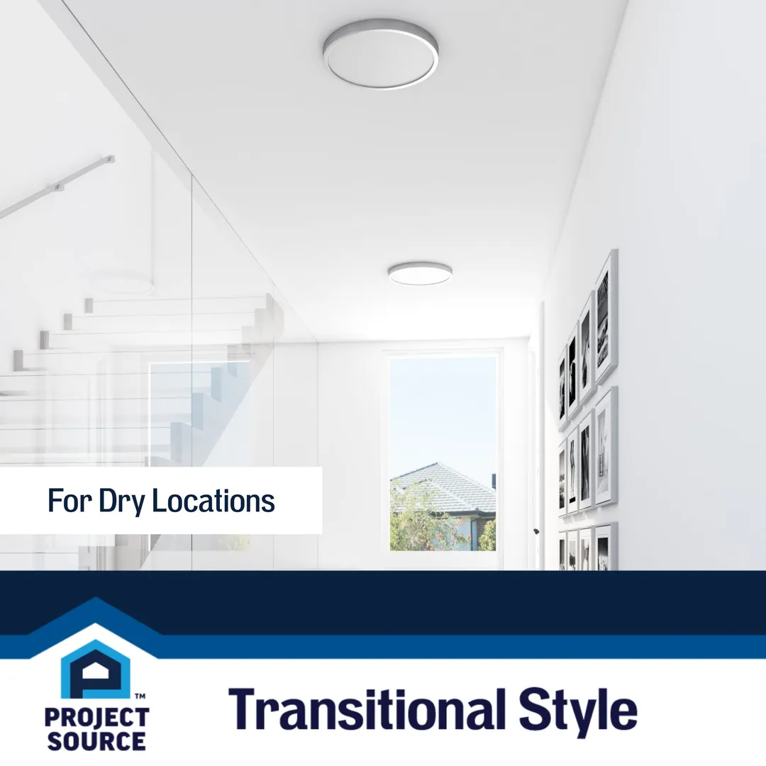 Project Source 2-Pack 12-in Brushed Nickel Transitional Integrated LED Flush Mount Light, 3000K, Dimmable, photo 9 of 12