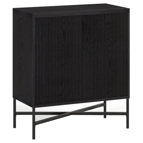Brighton Black Grain 2-Shelf Office Cabinet